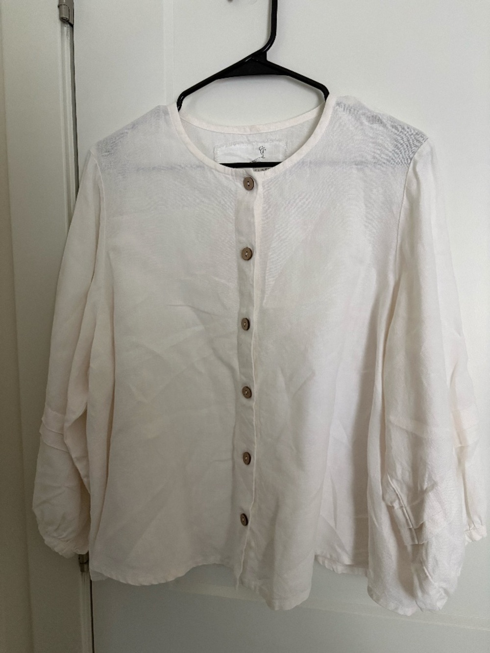 NotPERFECTLINEN Elmina top in Cream